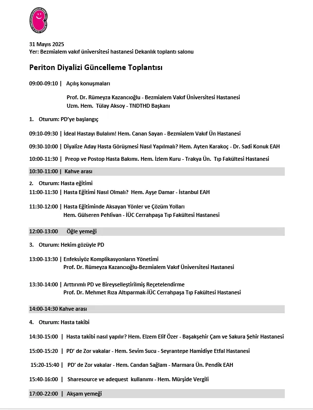 31 Mayis Bezmi̇alem Vakif Üni̇versi̇tesi̇ Pd Hemşi̇re Toplantisi