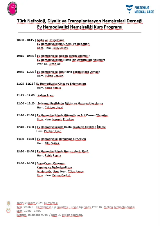 Ev Hemodi̇Yali̇Zi̇ Kurs Programi